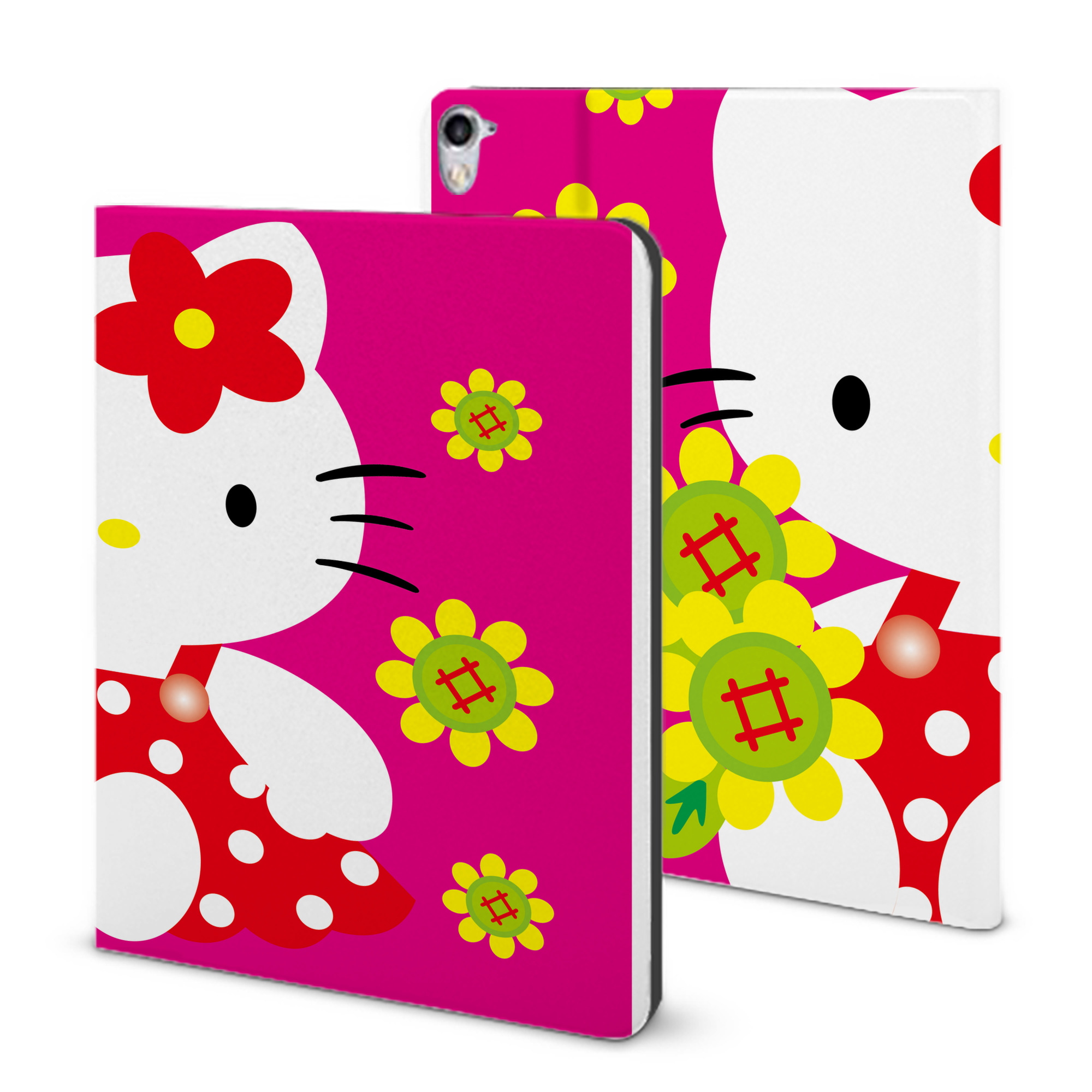 （画像用） Hello Kitty ハローキティ IPad ケース ブック型 PUレザー TPU 耐衝撃 軽量 薄型 ペン収納なし 全面保護 IPad 各モデル対応